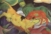 Franz Marc Cows,Yellow,Red Green (mk34) oil painting